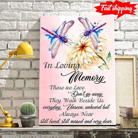 Dragonflies Flying Around A Pretty Flower In Loving Memory Those We Love Art