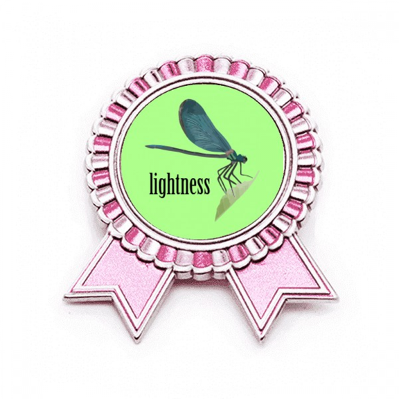 Dragonflies Insects Elegant Graceful Badge Brooch Pin Pink Winner Award Medal