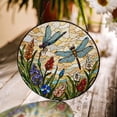 thumbnail image 1 of Dragonflies and Wildflowers Round Suncatcher, Glass Window Decor, 7.9 in, 1 of 3