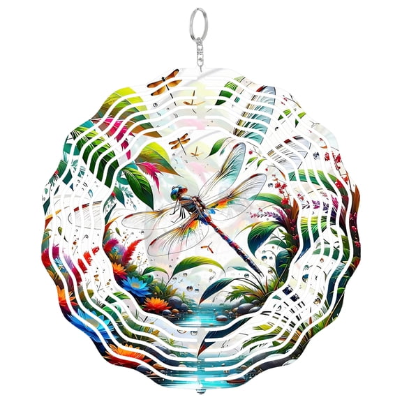 Dragonfly 3D Wind Spinner, Insect Garden Outdoor Decor
