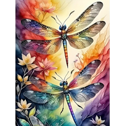 Dragonfly 5D DIY Diamond Painting Kits for Adults, Diamond Art Kits for Beginners, Full Drill Dot Painting Gem Art Kits for Home Wall Decor 12X16 Inch