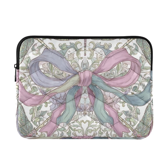 Dragonfly Around Big Bows Flowers Quilted Laptop Protective Cases Computer Sleeves Tablet Bags Briefcases M