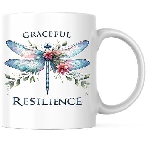 Dragonfly Art Coffee Mug - Inspirational Quote Mug - Unique 11 Ounce Mug For Tea Coffee - Premium Ceramic - Design Printed On Both Sides - BMCM02679