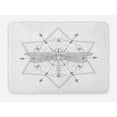 thumbnail image 1 of Dragonfly Bath Mat, Sacred Geometry Greyscale Motif and Insect on Plain Background Line Art, Plush Bathroom Decor Mat with Non Slip Backing, 29.5" X 17.5", Dark Grey Pale Grey, by Ambesonne, 1 of 2