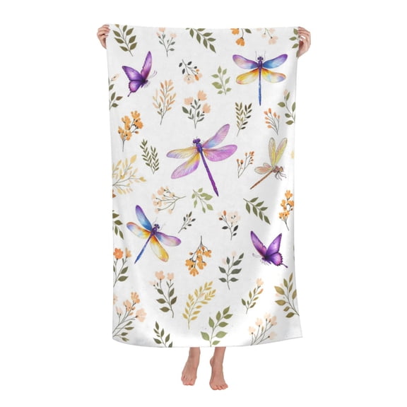Dragonfly Bath Towel Soft and Highly Absorbent for Adults