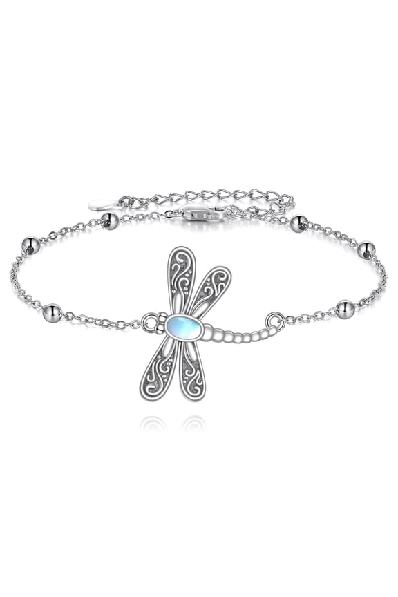 Dragonfly Beads Bracelet Sterling Silver Animal Bracelets Jewelry for Women Gifts