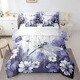 thumbnail image 1 of Dragonfly Bed in a Bag Twin 7 Piece Comforter Set Daisy Flowers Bedding Sets,Light Purple Ombre Oil Painting Sheet Set with Comforter Graffiti Art Rustic Animals Butterfly Bohemian Decor, 1 of 4