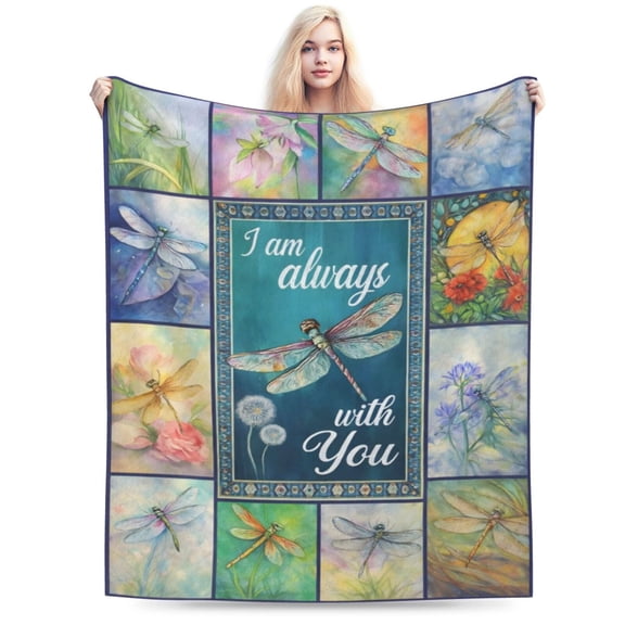Dragonfly Blanket Dragonfly Decor Throw Blanket Animal Decor Soft Cozy Fleece Fuzzy Plush Flannel Blankets Gifts for Women Adults 50x40