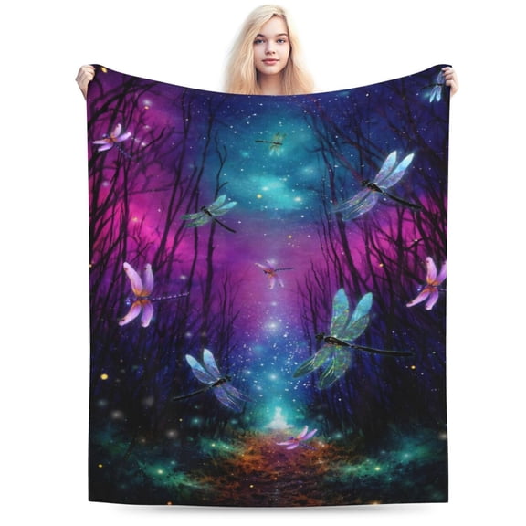 Dragonfly Blanket Dragonfly Gifts for Girls Throw Blankets Soft Blanket Warm Fleece Flannel Plush Blankets for Bed Sofa Couch 50x40