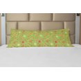 thumbnail image 1 of Dragonfly Body Pillow Case Cover with Zipper, Bluebell Flower Motifs with Peony Funky Fashioned Boho Retro Pattern Print, Decorative Accent Long Pillowcase, Green Pink, by Ambesonne, 1 of 1
