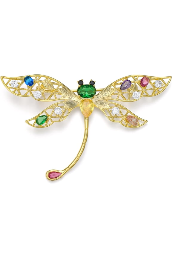 Dragonfly Booch Pin Crystal Rhinestone Dragonfly Brooches Fashion Animal Pin Dress Accessories Jewelry Gift for Women