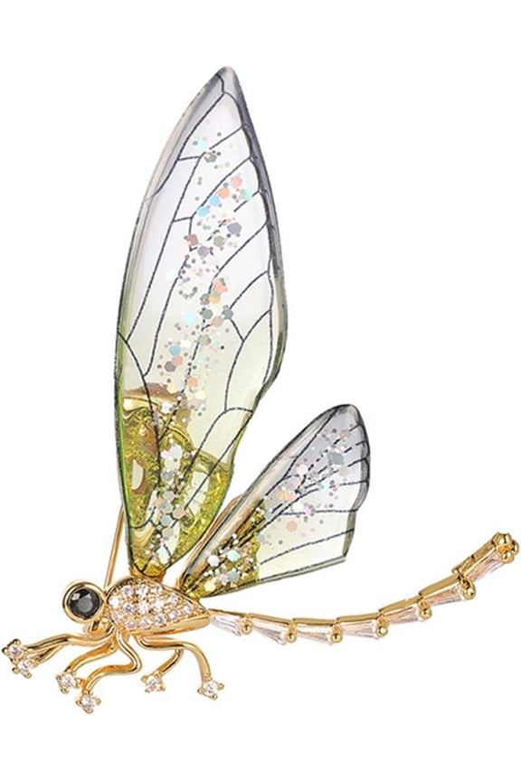 Dragonfly Brooch,Rhinestone Dragonfly Brooch,Jewellery Brooch,Ladies Standing Collar Pin