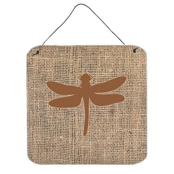 Dragonfly Burlap And Brown Aluminium Metal Wall Or Door Hanging Prints