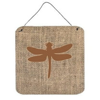 Dragonfly Burlap And Brown Aluminium Metal Wall Or Door Hanging Prints