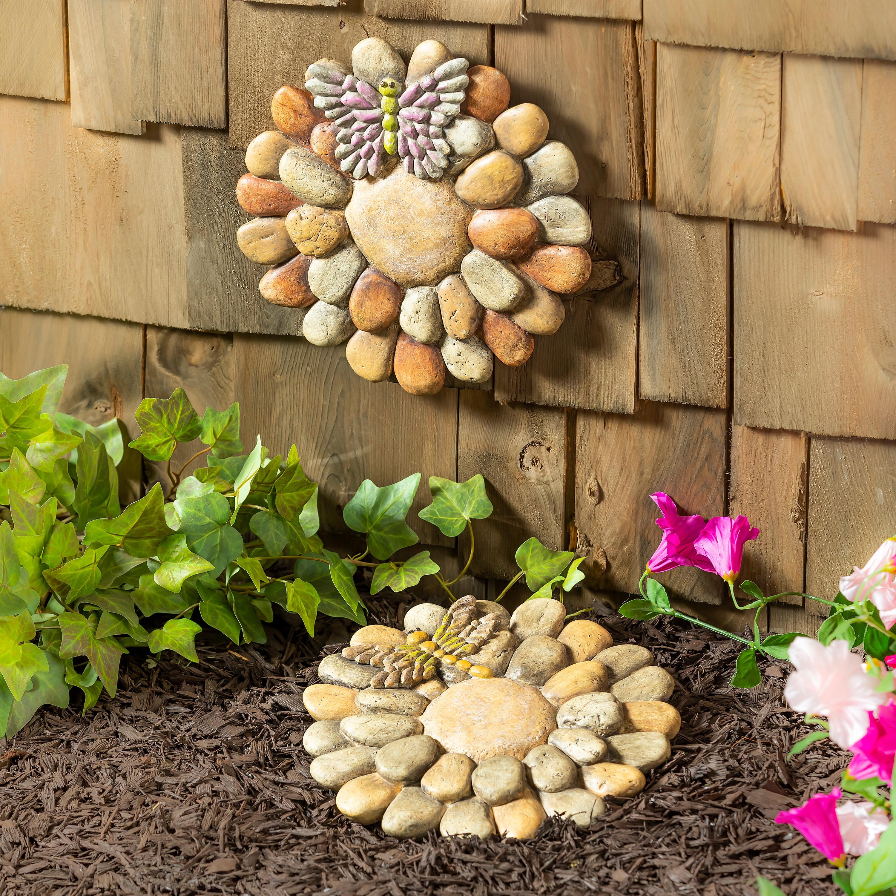 Dragonfly & Butterfly Rock Garden Stones , 2 Asst - Walmart.com