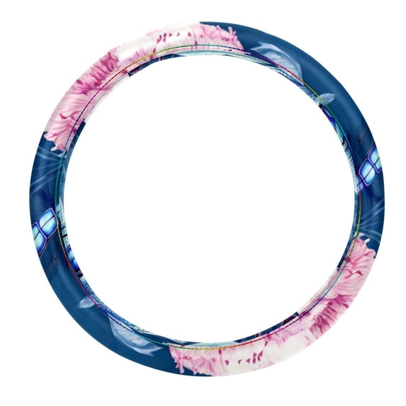 Dragonfly Car Wheel Cover, Steering Wheel Cover, Car Wheel Covers - 14.5 Inch, Printing, PVC Leather, Auto Accessories