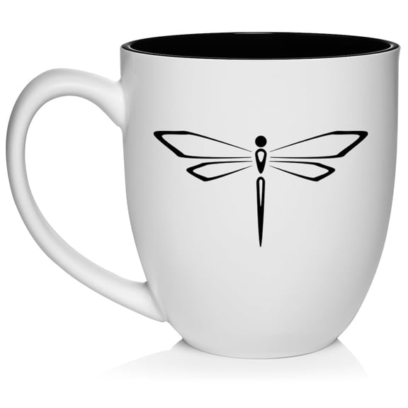 Dragonfly Ceramic Coffee Mug Tea Cup Gift for Her, Him, Friend, Coworker, Wife, Husband (16oz White)