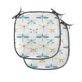 thumbnail image 1 of Dragonfly Chair Seating Cushion Set of 2, Group of Regularly Dragonfly Pattern Short Lives Composition of Bugs, Seat Pads for Office with Anti-slip Backing, 16"x16", Orange Blue, by Ambesonne, 1 of 7