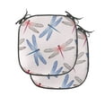 thumbnail image 1 of Dragonfly Chair Seating Cushion Set of 4, Dragonfly Forms High Detailed Ornate Irregular Macro Retro Simplistic Print, Seat Pads for Office with Anti-slip Backing, 16"x16", Pink Blue, by Ambesonne, 1 of 7