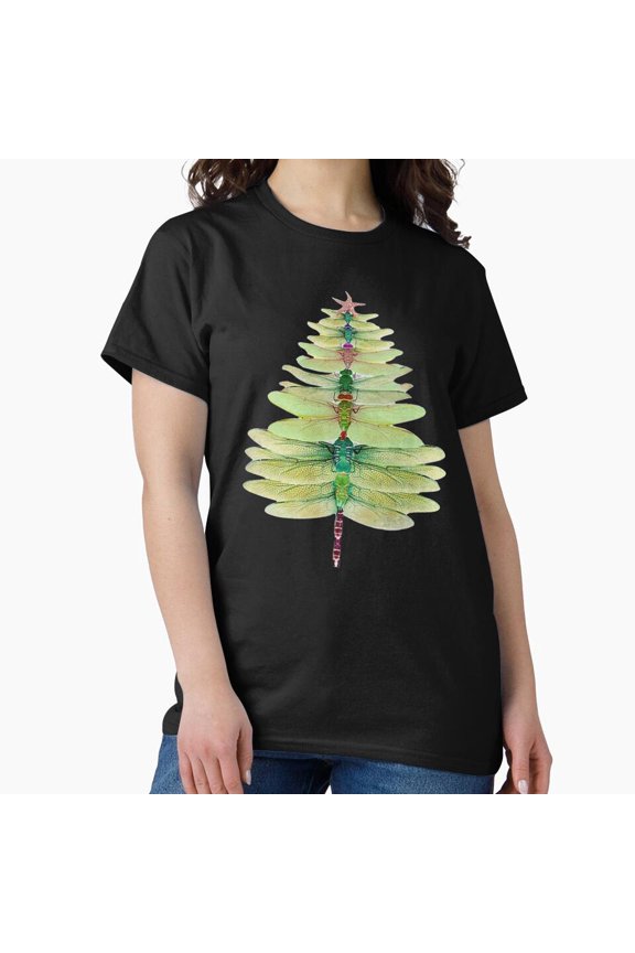Dragonfly Christmas Tree Funny Insect Lover Holiday Nature Pun Gift - Fan Favorite G14970 Unisex T-Shirt, Up to Size 5XL