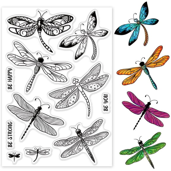 Dragonfly Clear Stamps Insect Silicone Stamp Seals Transparent Stamps