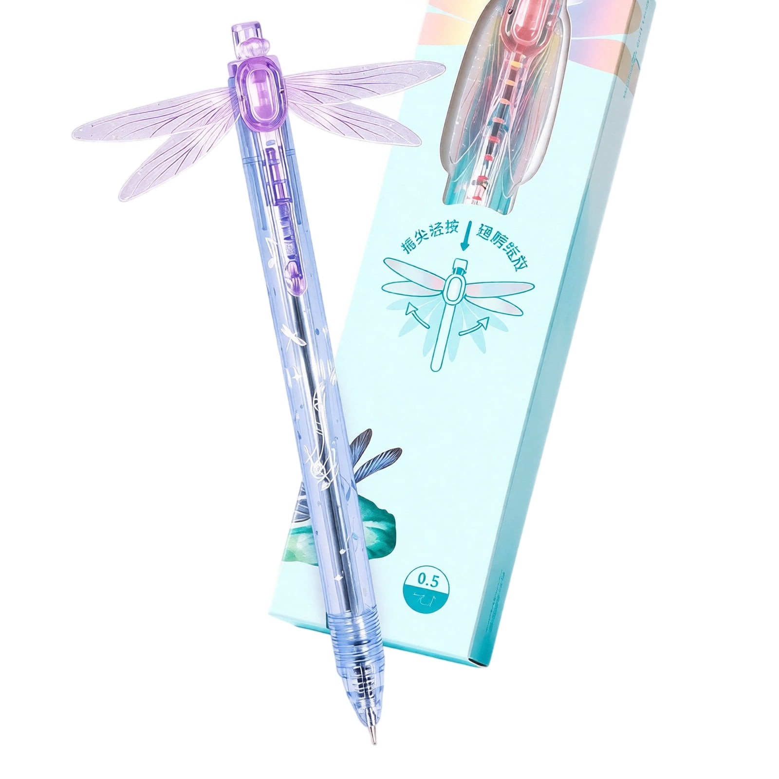 Dragonfly Click Gel Pen Set 0/5 mm Retractable Writing Pen with 2 ...