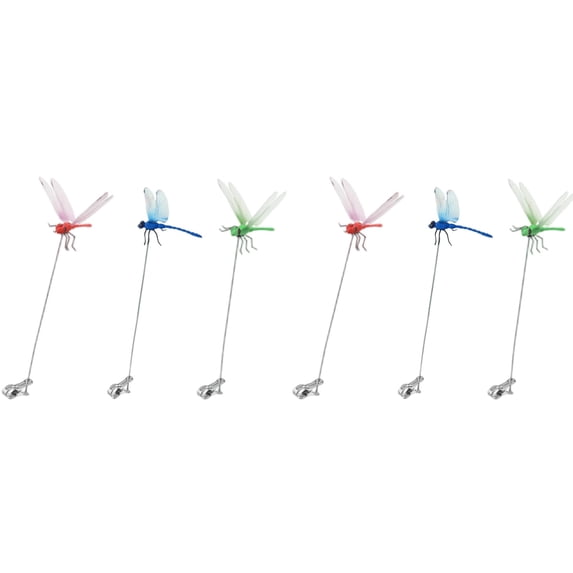 Dragonfly Clip,3D Dragonfly Garden Stakes Decor,Dragonfly Garden Decor Clip,for Outdoor Indoor Fake Plastics Dragonfly(6pcs)