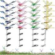 Dragonfly Clip, Dragonfly Rod Clip, Deer Fly Dragonfly Clip, 3D Artificial Fake Dragon Fly Clips, Multicolor Waterproof Dragonfly Hat Clip for Hat, Garden, Patio, Stakes 8Pcs