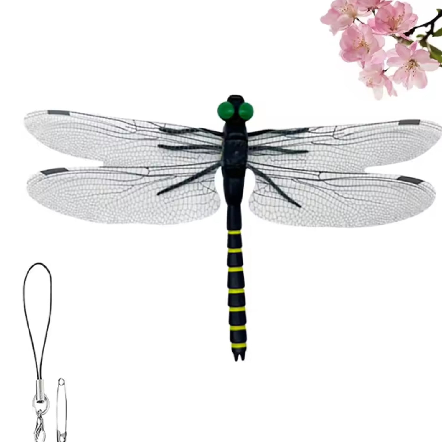 Dragonfly Clips for Bugs Repellent - Dragon Fly Clips For Bugs Repellent Outdoor Realistic Dragonfly Decoy, Portable Pins and Hanging Cords for Hiking, Camping, Gardening, and Yard Decor