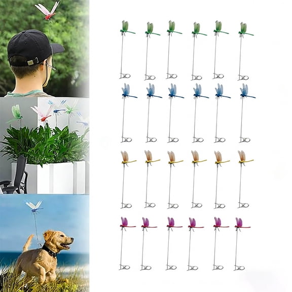 Dragonfly Clips to Keep Bugs Away, Dragon Fly Clips for Bugs Repellent, 3D Clips Decor Garden Ornaments Patio Pot Decoration Dragonflies Humming Bird Stakes Plastics Yard Devices Indoor Outdoor