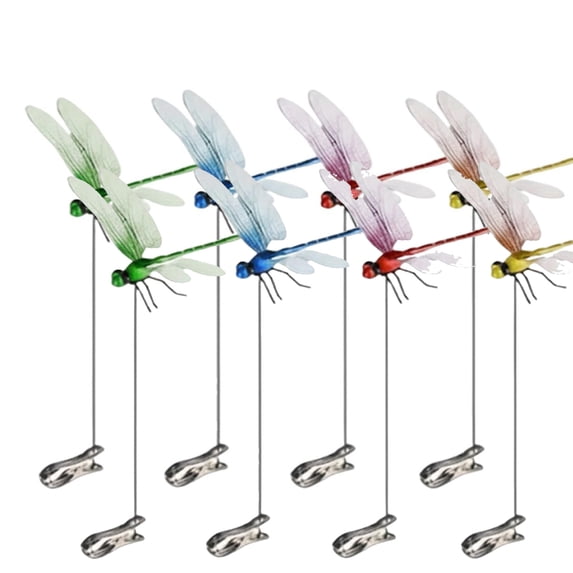 Dragonfly Clips to Keep Bugs Away, Dragon Fly Clips for Bugs Repellent, 3D Clips Decor Garden Ornaments Patio Pot Decoration Dragonflies Humming Bird Stakes Plastics Yard Devices Indoor Outdoor
