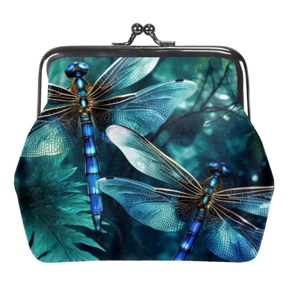 Dragonfly Coin Purse Kiss Lock Change Purse Vintage Trinkets Pouch