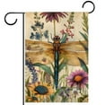 thumbnail image 1 of Dragonfly Colorful Wildflowers Herbs Antique Pattern Double Sided Garden Flag Decorative Weather Resistant Yard Flag, Large DIY Vertical Flag for Farmhouse Patio Lawn, 28x40 Inch, 1 of 6