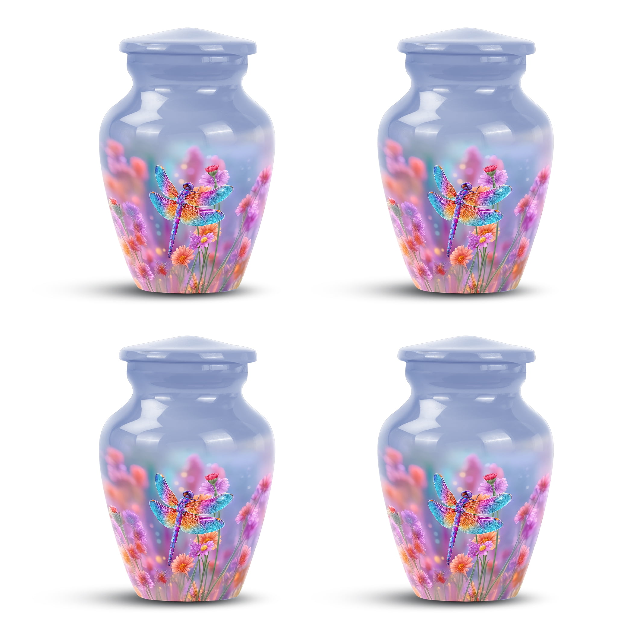Dragonfly Cremation Urn For Ashes For Adult Male Dad - Purple Urns For Adult Female - Decorative Keepsake Urn Ashes For Women - Memorial Urns For Men ( Size-3inch 4pc )