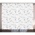 thumbnail image 1 of Ambesonne Dragonfly Curtains 2 Panel Set, Foliage Leaves Spring, 108" x 96", Pale Grey White, 1 of 3