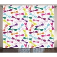 thumbnail image 1 of Ambesonne Dragonfly Curtains 2 Panel Set, Animals Flora, 108" x 63", Multicolor, 1 of 3