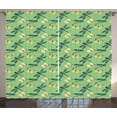 thumbnail image 1 of Ambesonne Dragonfly Curtains 2 Panel Set, Insects and Butterflies, 108" x 84", Petrol Blue and Pale Green, 1 of 3