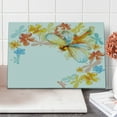 thumbnail image 1 of Dragonfly Cutting Board, Abstract Grunge Vintage Design Moth Spring Flowers Floral Frame Art Print, Decorative Tempered Glass Cutting and Serving Board, Large Size, Multicolor, by Ambesonne, 1 of 1