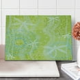 thumbnail image 1 of Dragonfly Cutting Board, Dragonfly Silhouettes over Round Mandala Circles Oriental Inspired Print, Decorative Tempered Glass Cutting and Serving Board, Large Size, Green White, by Ambesonne, 1 of 1