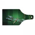 thumbnail image 1 of Dragonfly Cutting Board, Vivids in Gemstone Crystal Diamond Shapes Graphic Effects, Decorative Tempered Glass Cutting and Serving Board, Wine Bottle Shape, Emerald Multicolor, by Ambesonne, 1 of 1