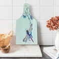 thumbnail image 1 of Dragonfly Cutting Board, Watercolor Bug Butterfly Like Moth Branch Ivy Flowers Lilies Art, Decorative Tempered Glass Cutting and Serving Board, Wine Bottle Shape, Green Purple and Blue, by Ambesonne, 1 of 1