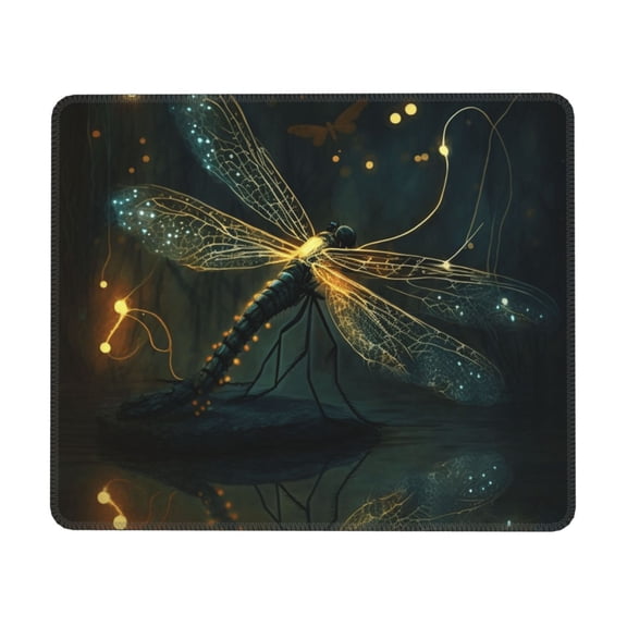 Dragonfly Dance Fireflies Art Mouse Pad Non-Slip Rubber Gaming Mousepad Rectangle for Computers Laptop 7 x 8.6 in