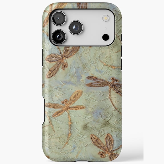 Dragonfly Dance Gold Insect Case for iPhone 11 12 13 14 15 16 17 Pro Max