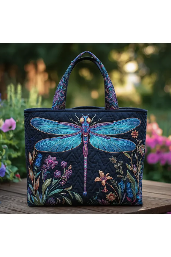 Dragonfly Dance Quilted Tote Bag
