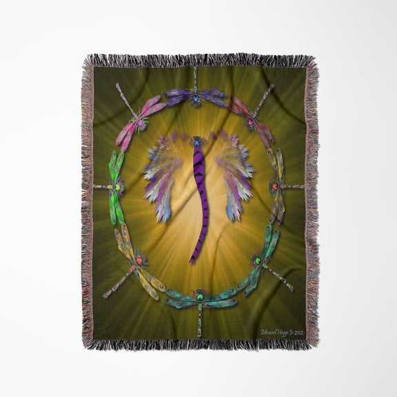 Dragonfly Dance, Woven Blanket
