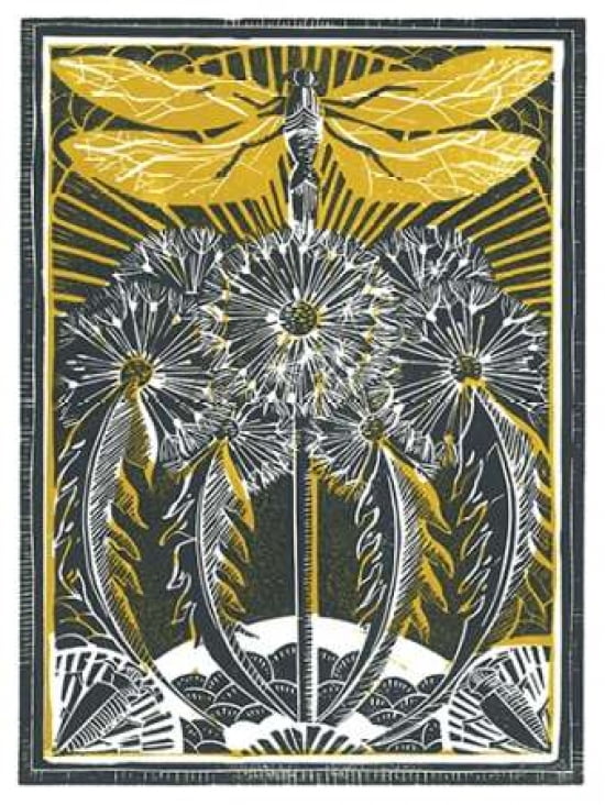Dragonfly & Dandelions Canvas Art - Amanda Colville (18 x 24)