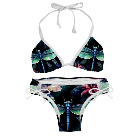 Dragonfly Detachable Sponge Adjustable Strap Bikini Set Two-Pack Swimsuit Suit Beach Pool Party