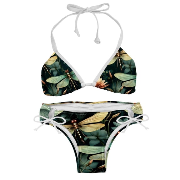 Dragonfly Detachable Sponge Adjustable Strap Bikini Set Two-Pack Swimsuits for All Occasions