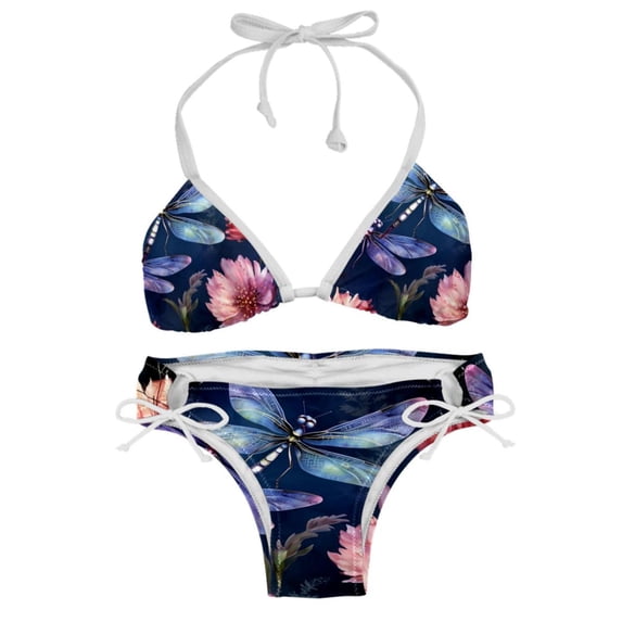 Dragonfly Detachable Sponge Adjustable Strap Bikini Set Two-Pack for Various Scenes