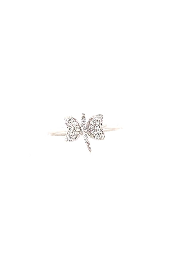 Dragonfly Diamond Ring, 14k Solid Gold, Natural Diamonds, Animal Ring, Insect Jewelry, Everyday Stackable Jewelry, Ready To Ship